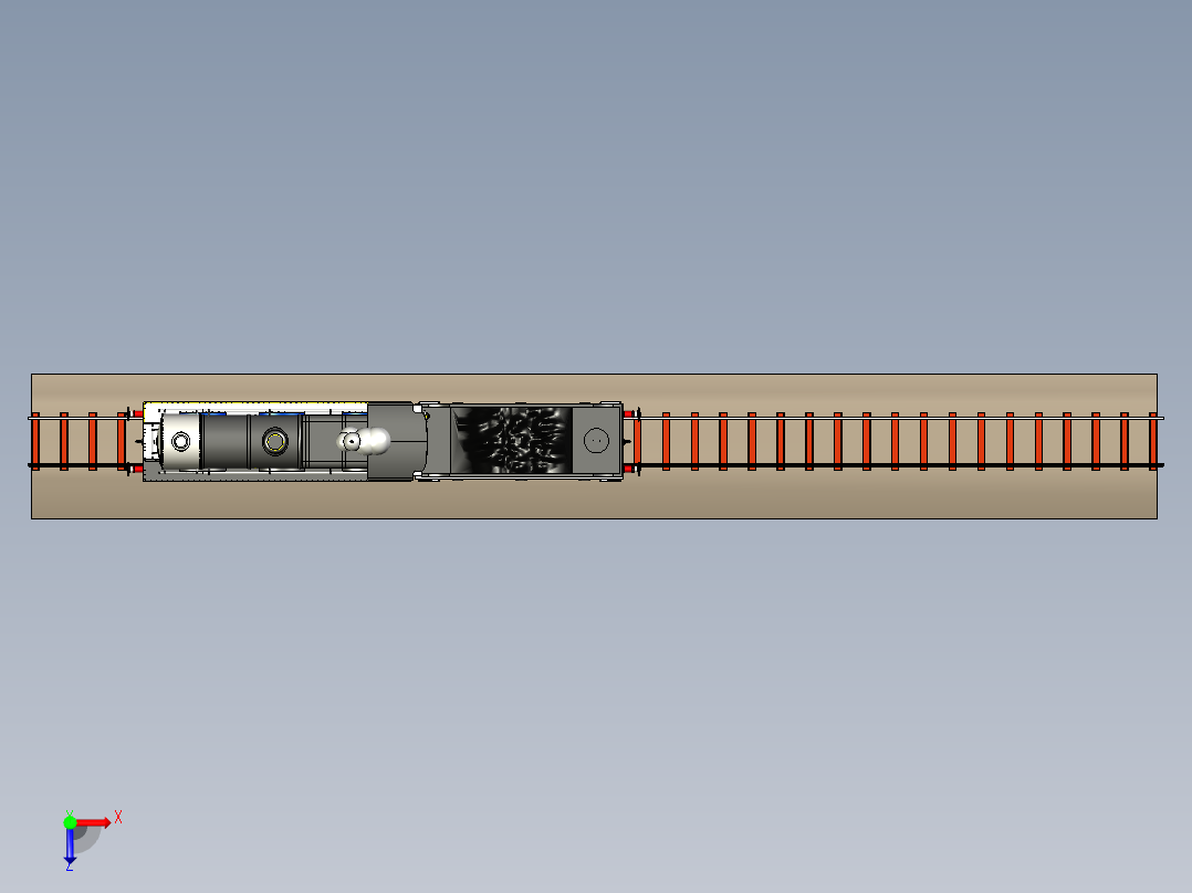 蒸汽机车俯视图