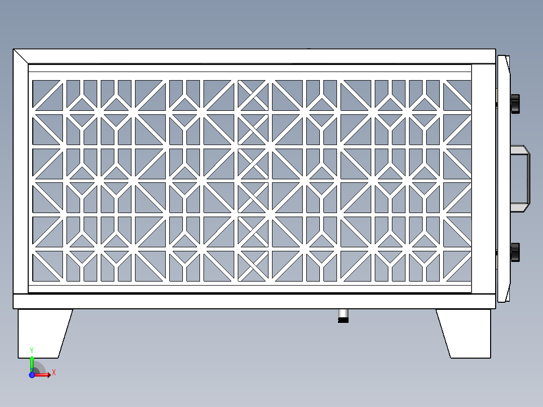 活性炭箱（sw21可编辑+cad）前视图