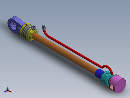 A0002564-焊接型液压缸（带特殊后，前安装孔）100x50x675 毫米正等轴测缩略图
