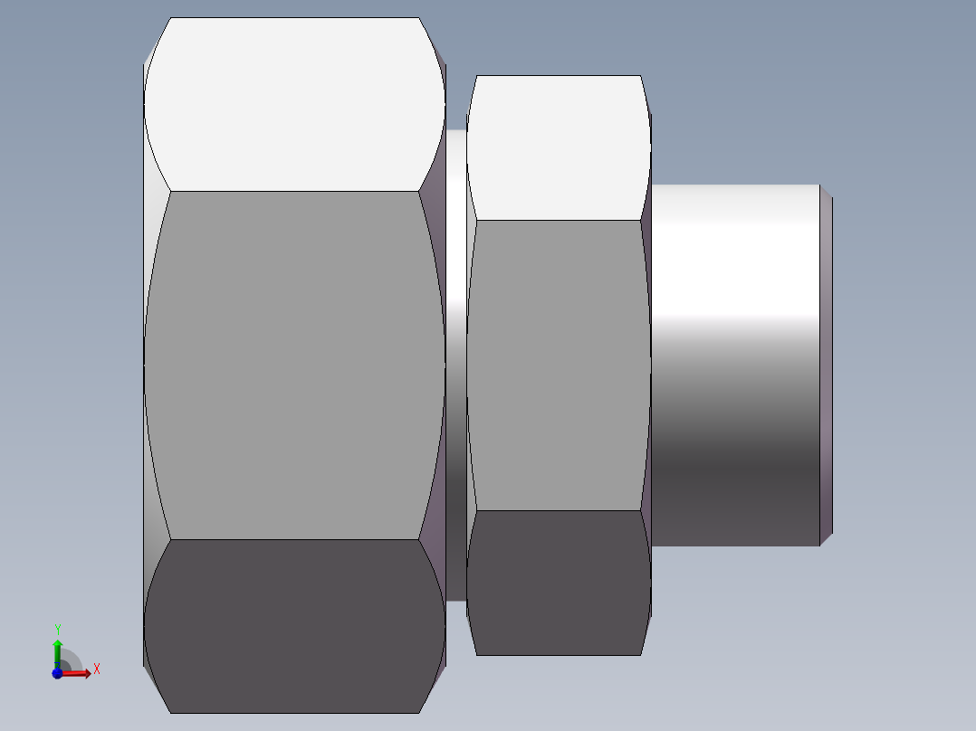 直通变径接头、2D-36-52前视图