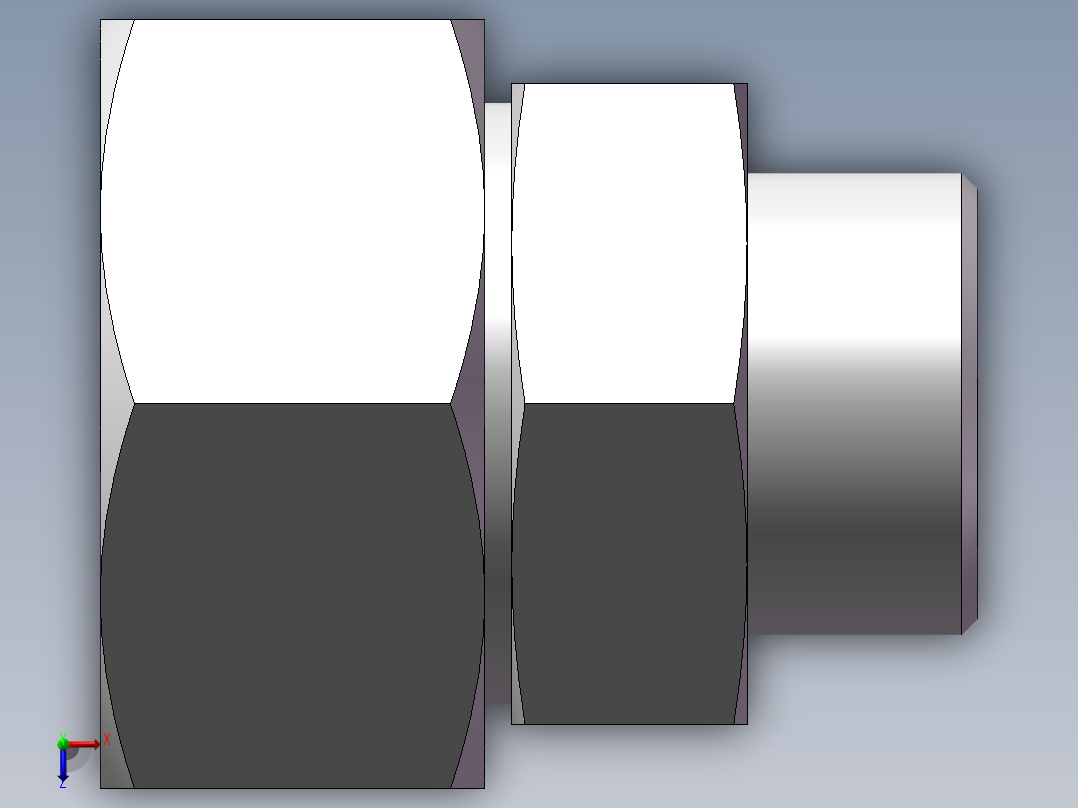 直通变径接头、2D-36-52俯视图