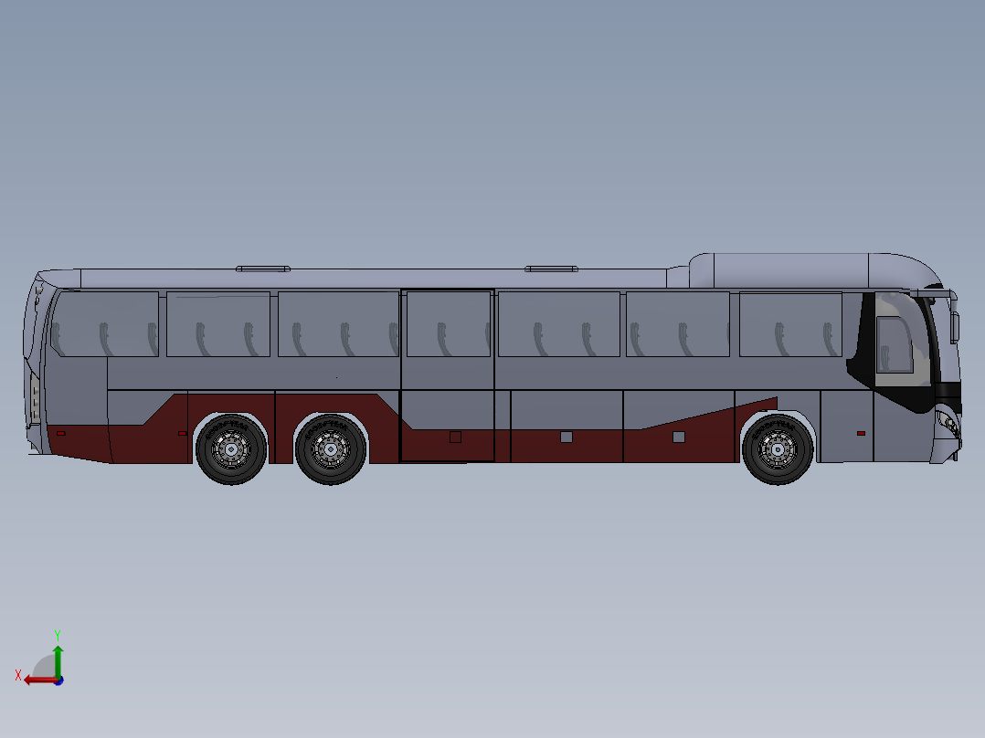 客车、公交车、尼奥普兰巴士后视图