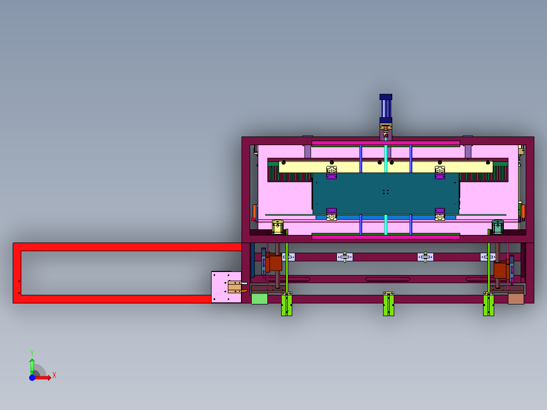 胶圈热塑成型的自动化进给装置前视图