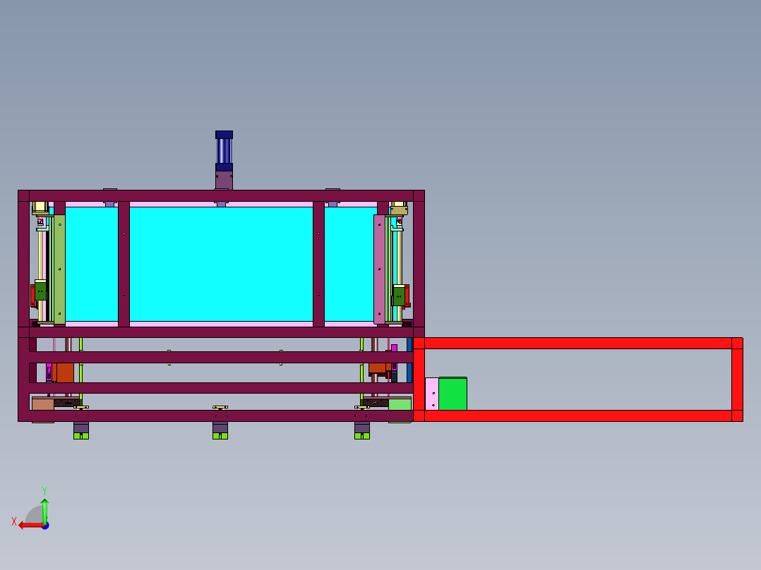 胶圈热塑成型的自动化进给装置后视图