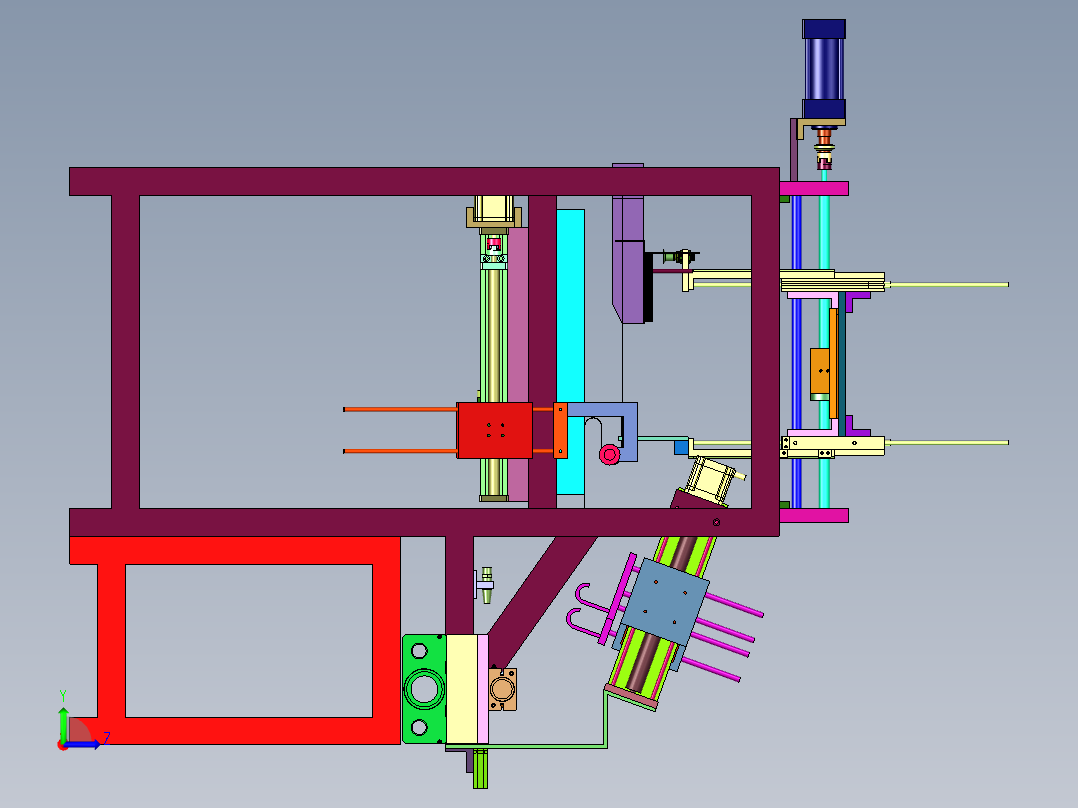 胶圈热塑成型的自动化进给装置左视图