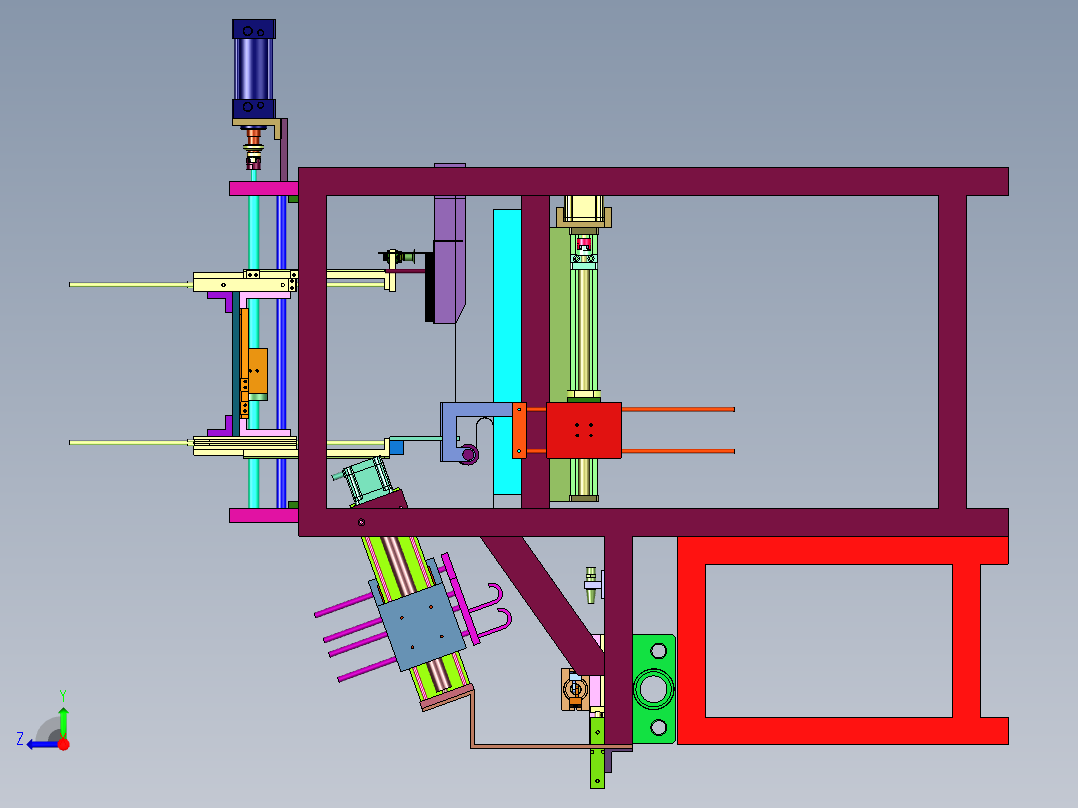 胶圈热塑成型的自动化进给装置右视图