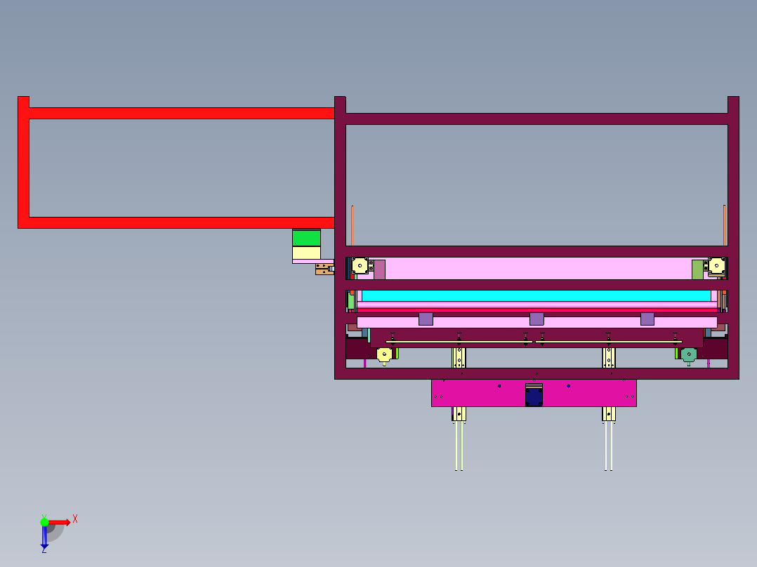 胶圈热塑成型的自动化进给装置俯视图