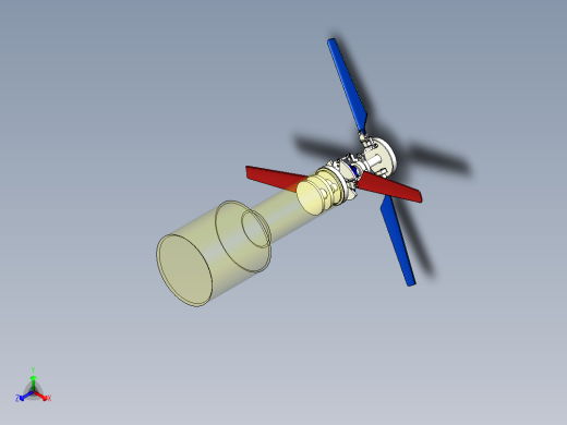 mini双轴无人直升机三维