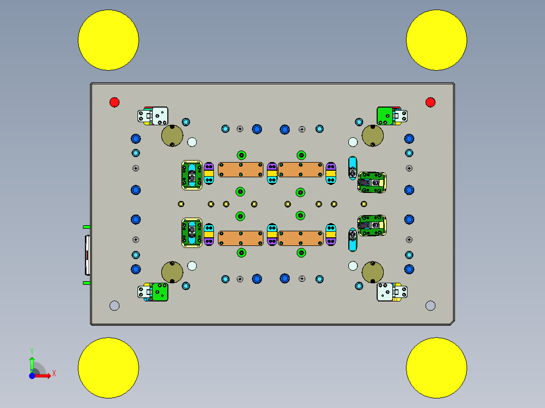 手持电动拖地机盖板1+1塑胶模具前视图
