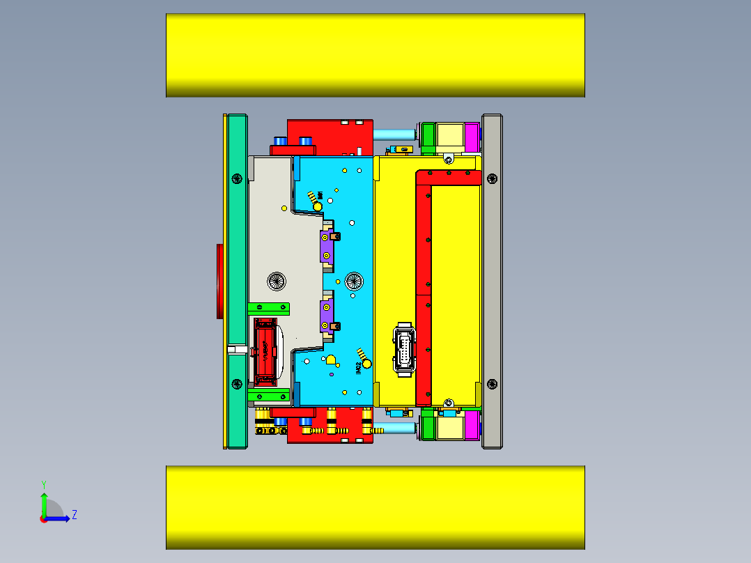 手持电动拖地机盖板1+1塑胶模具左视图