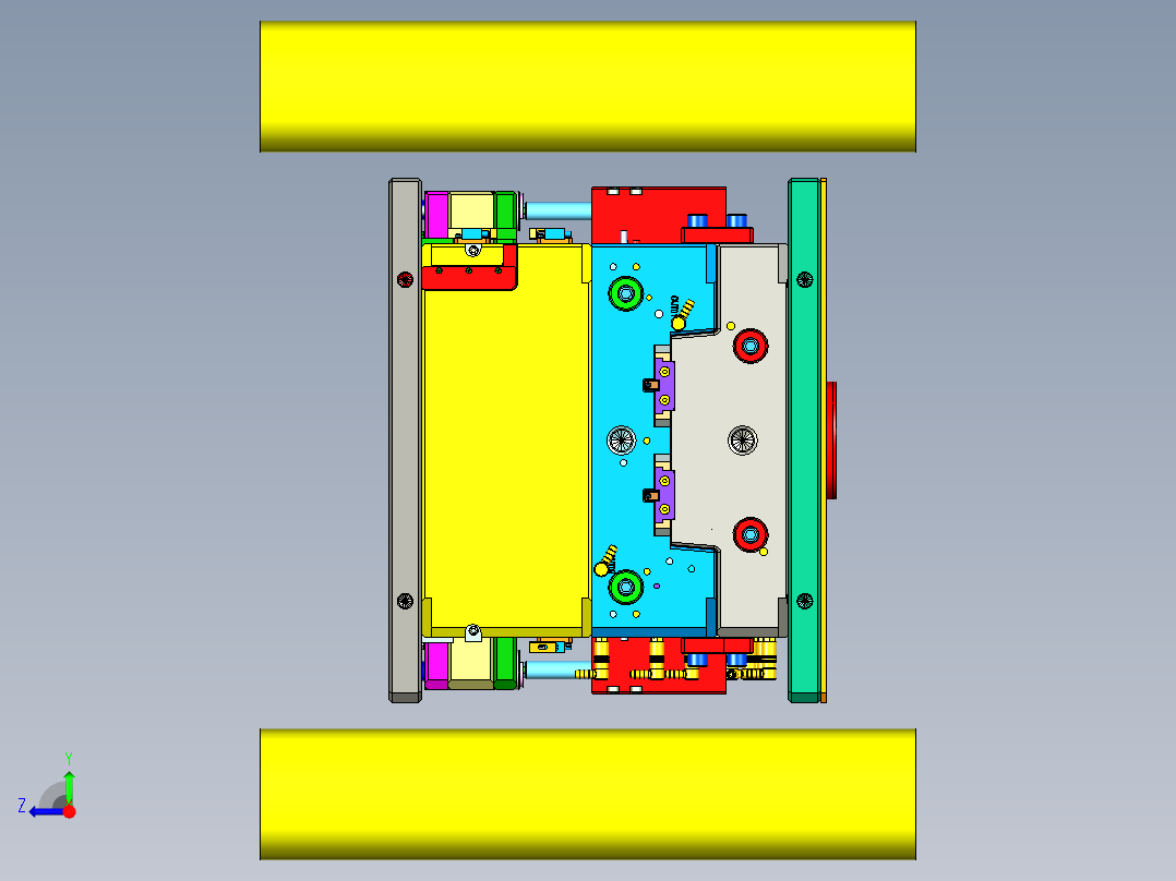 手持电动拖地机盖板1+1塑胶模具右视图