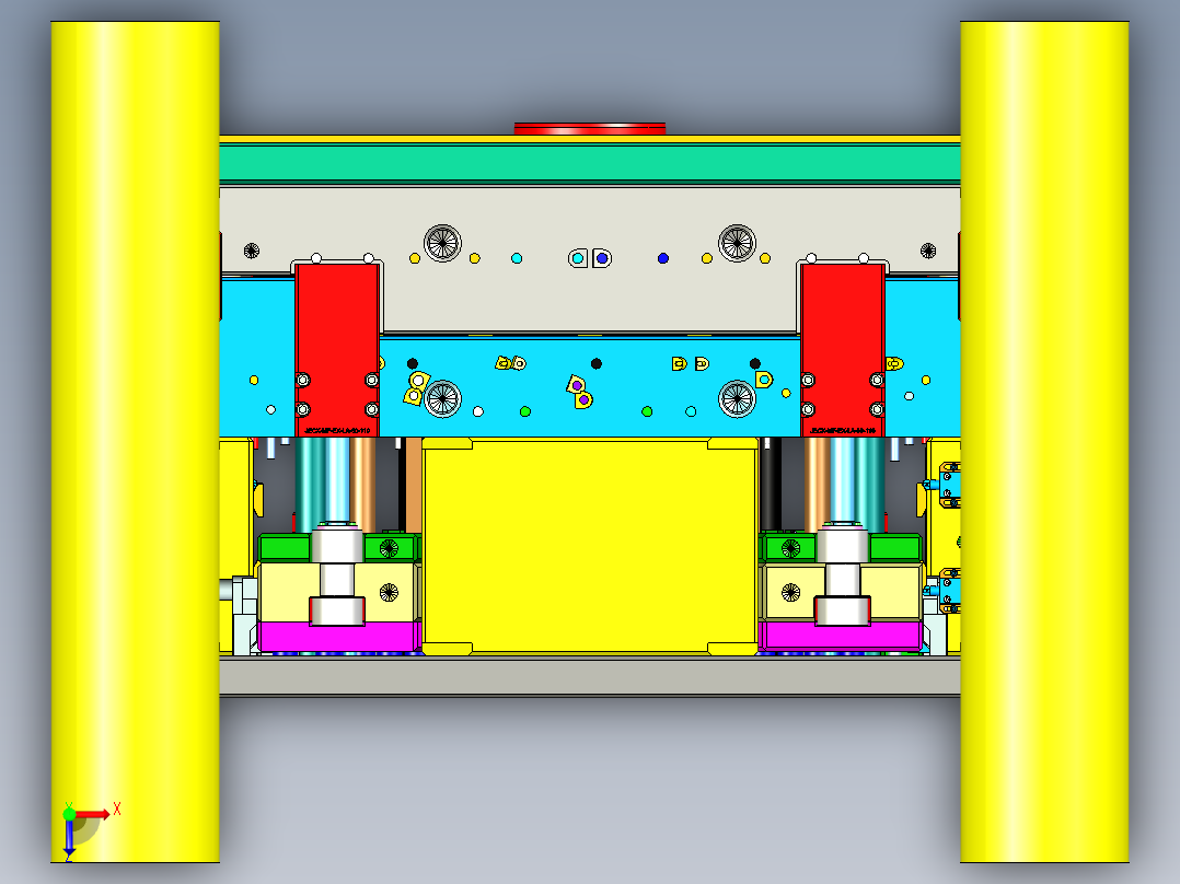手持电动拖地机盖板1+1塑胶模具俯视图