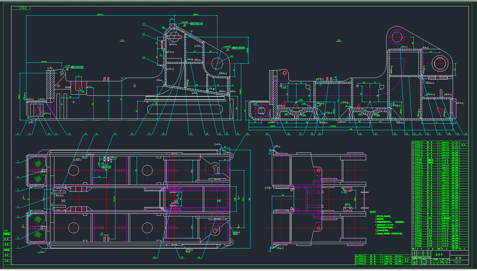 ZF13000／26／40低位放顶煤液压支架图纸