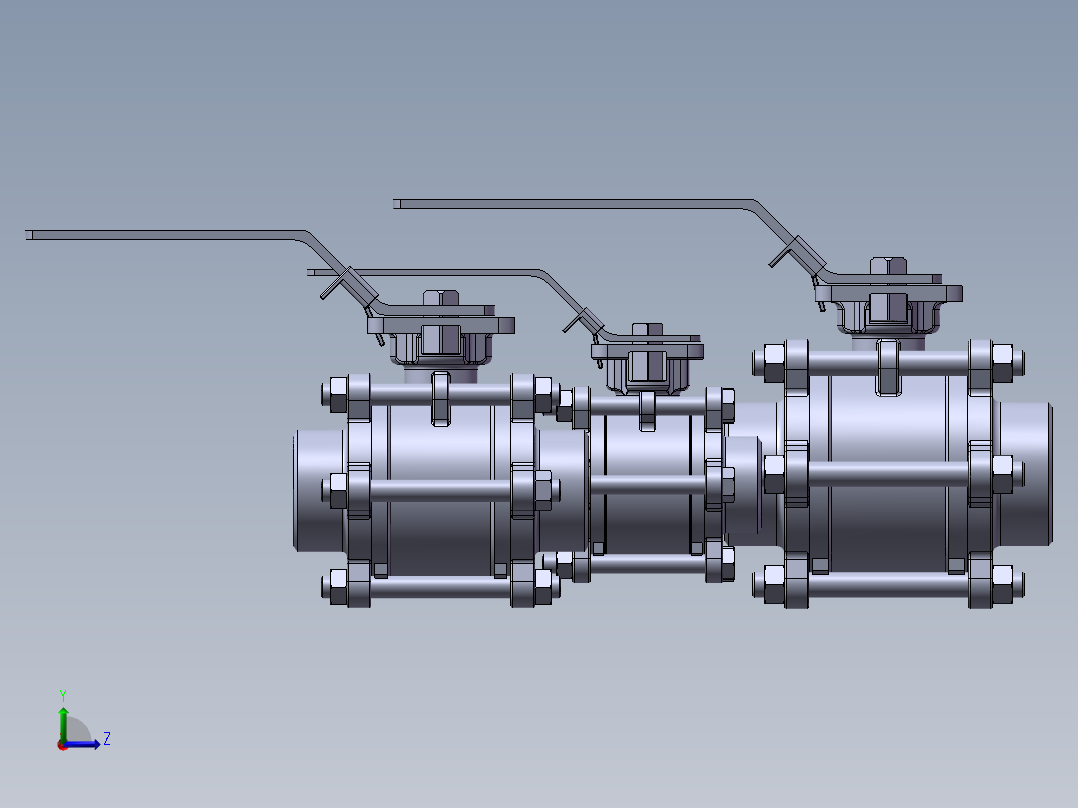 3款2“S7400 NPT双向球阀左视图
