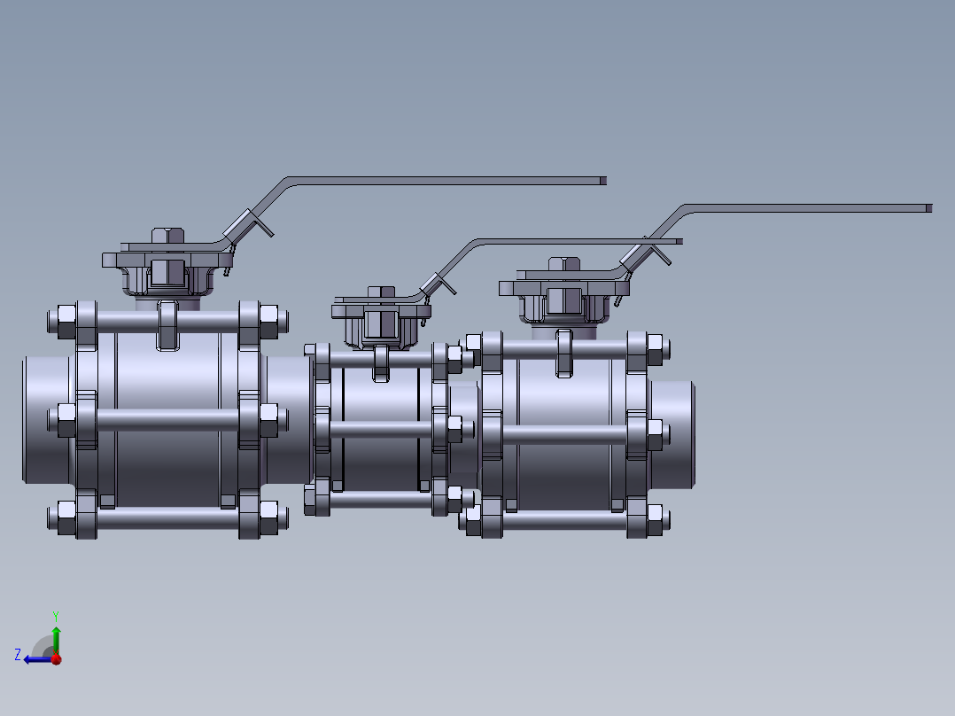 3款2“S7400 NPT双向球阀右视图