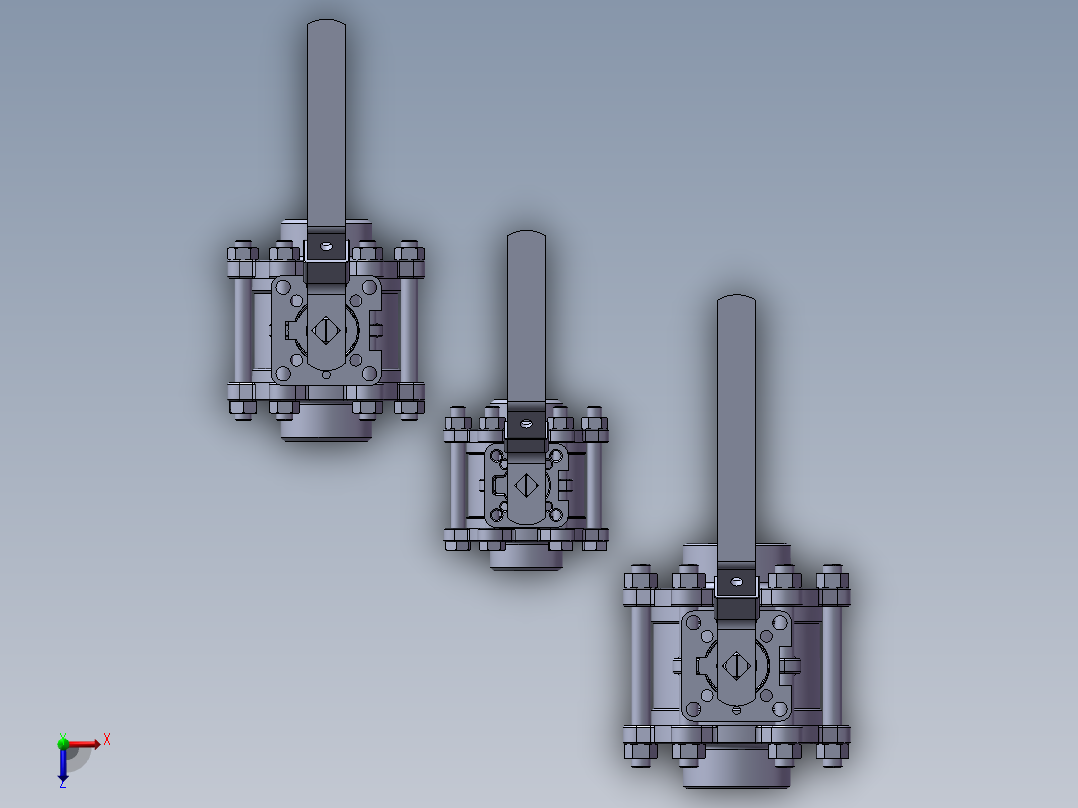 3款2“S7400 NPT双向球阀俯视图