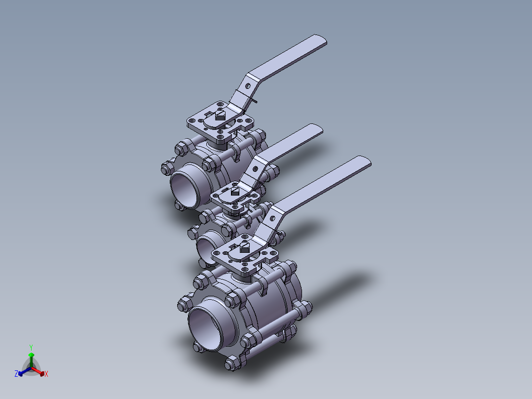 3款2“S7400 NPT双向球阀正等轴测图