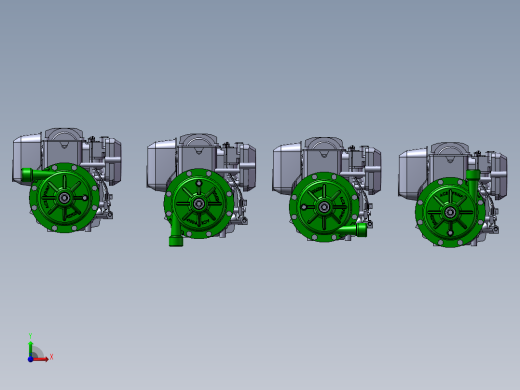 4款GE-75汽油机驱动的离心泵模型