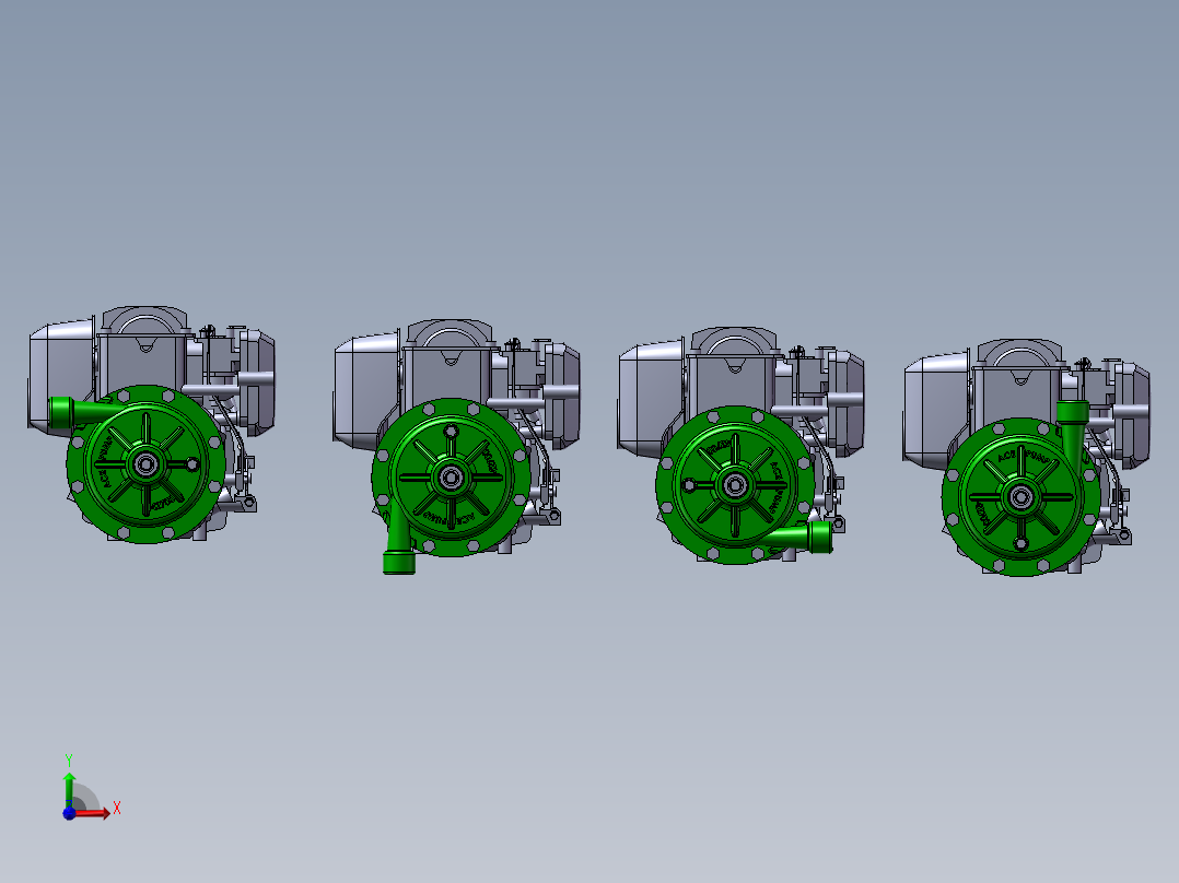 4款GE-75汽油机驱动的离心泵模型前视图