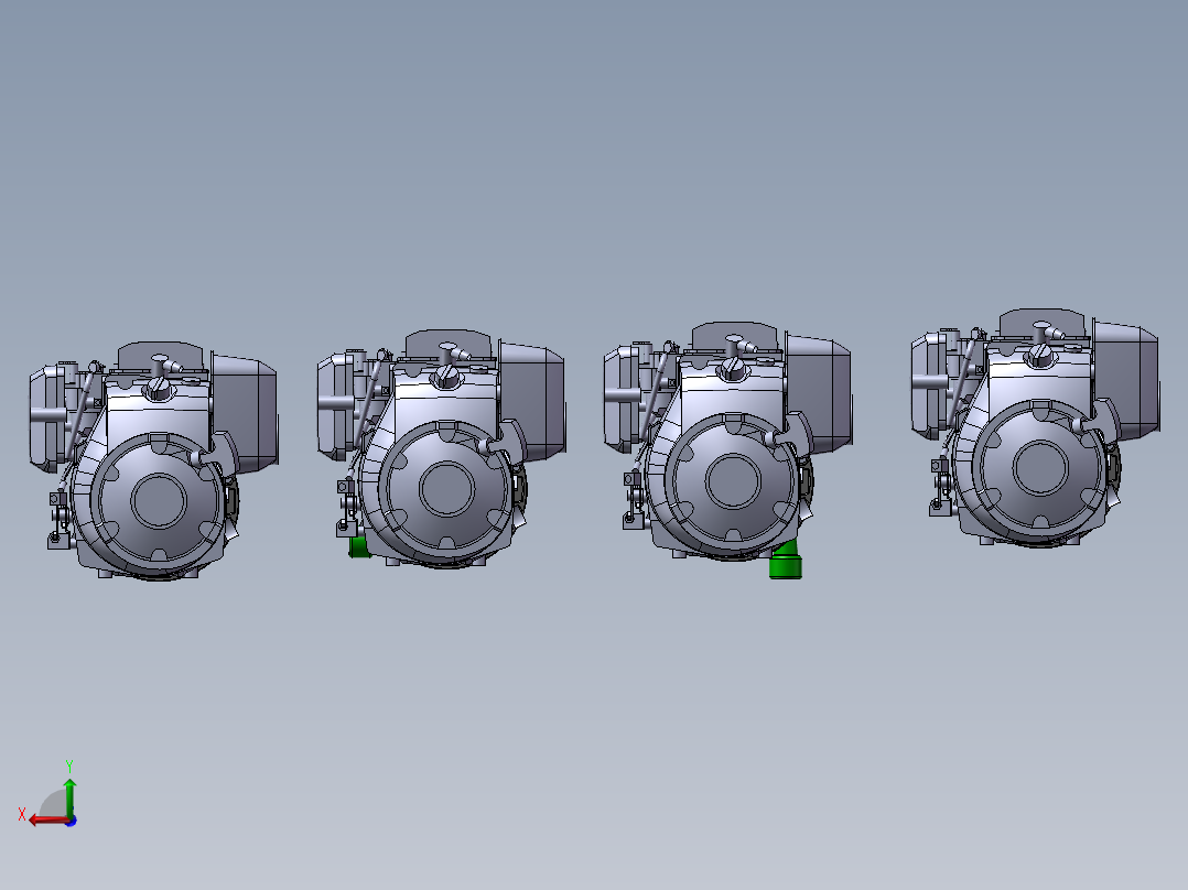 4款GE-75汽油机驱动的离心泵模型后视图