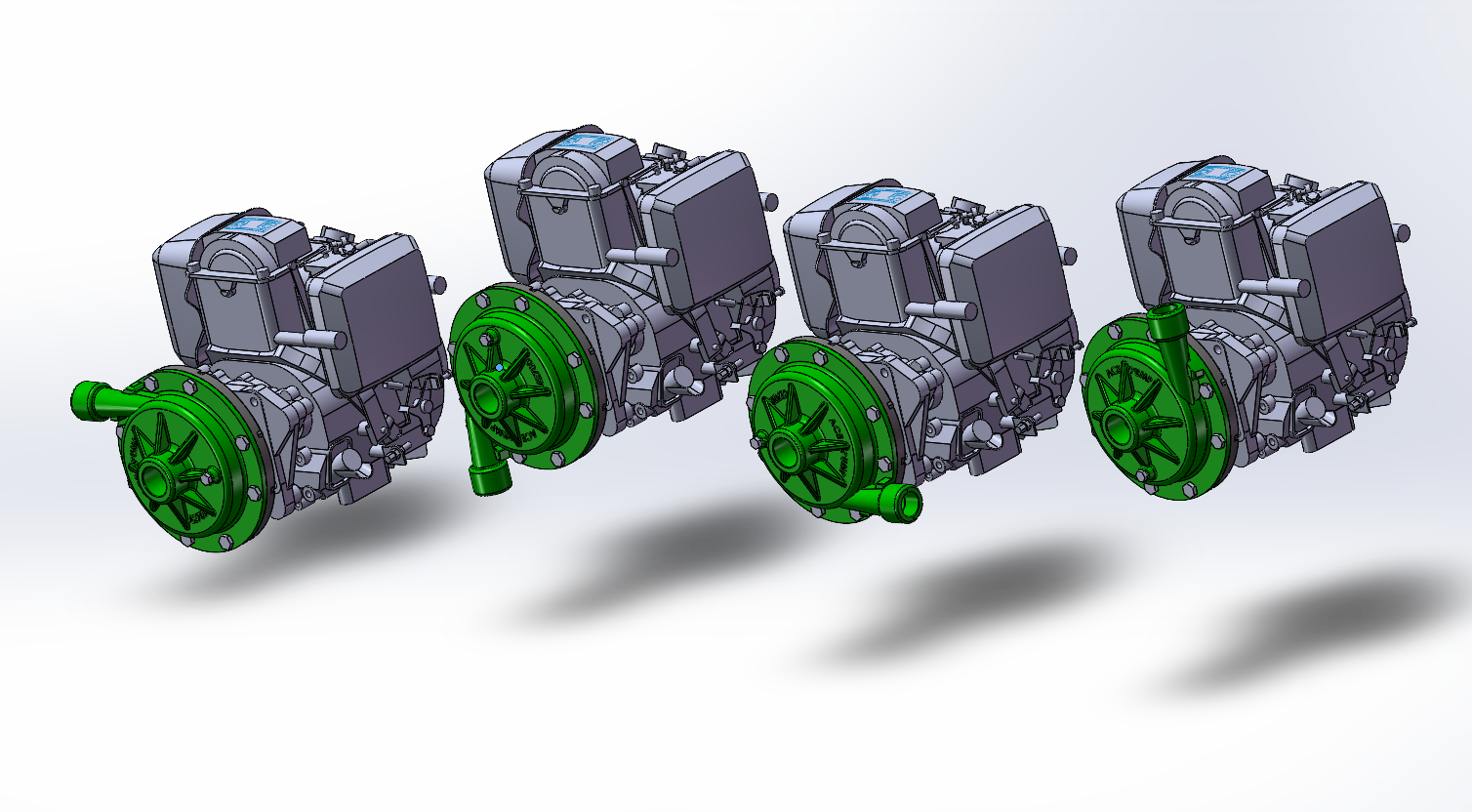 4款GE-75汽油机驱动的离心泵模型