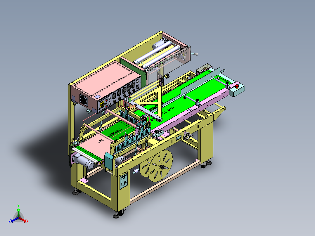 L型封切包装机（sw18+工程图+bom）正等轴测图