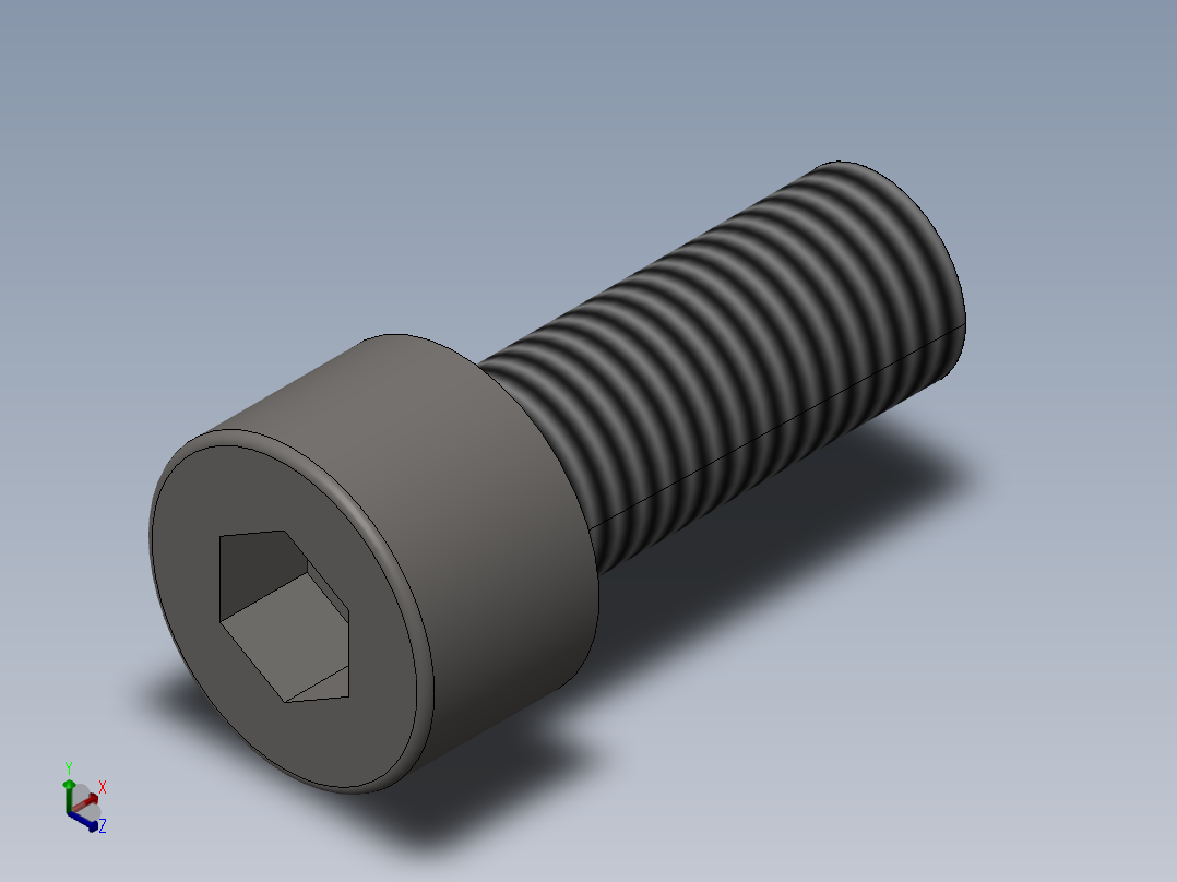 GB╱T 70.1-2008[内六角圆柱头螺钉M8×20]正等轴测图