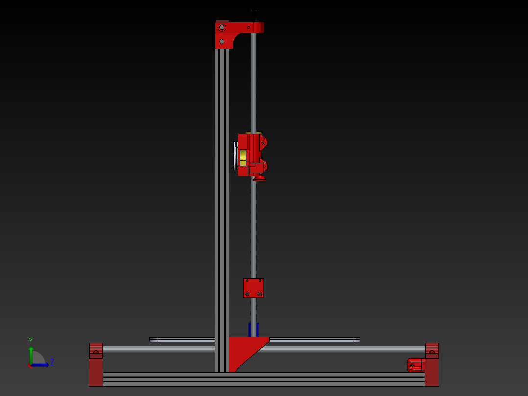 3D打印机左视图
