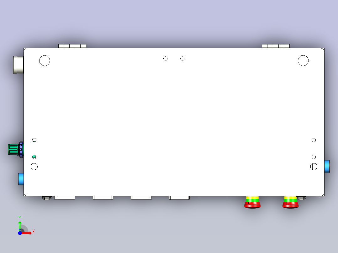 扣锁式钣金电控箱设计前视图