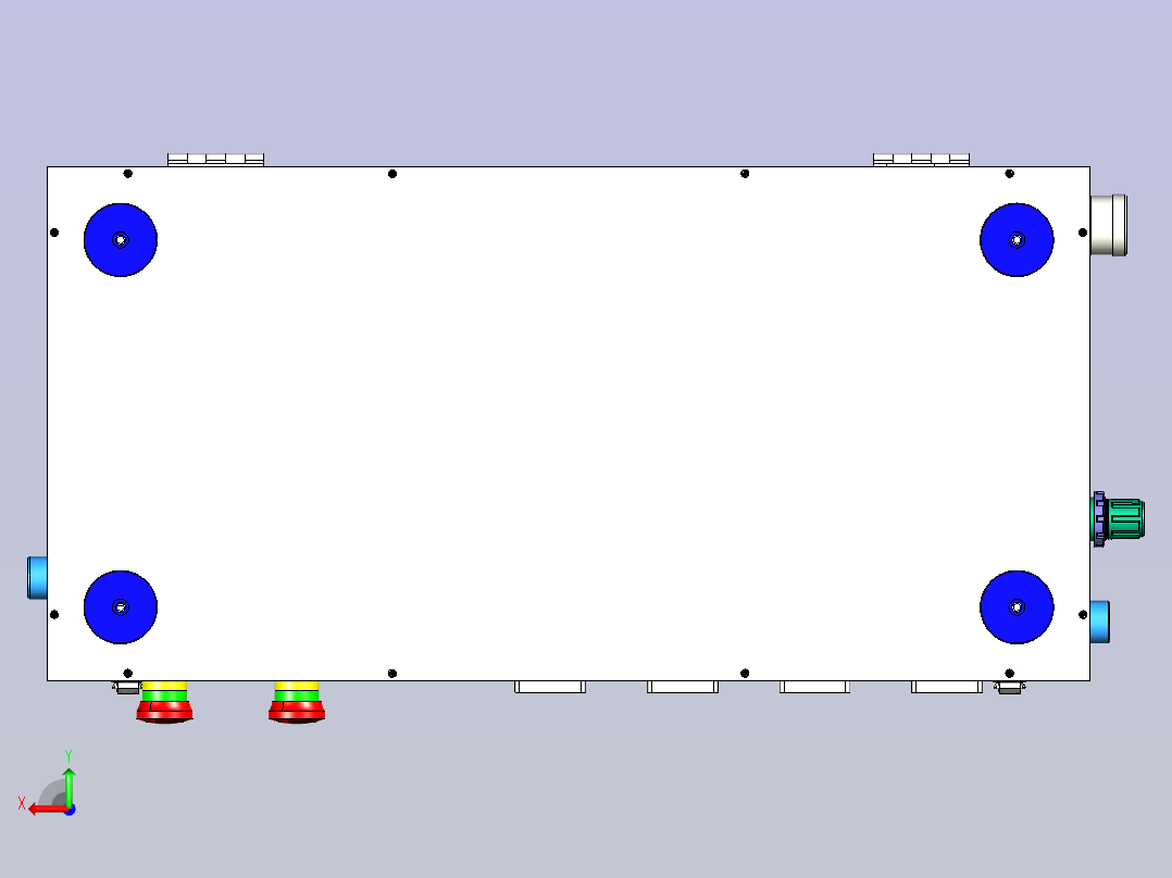 扣锁式钣金电控箱设计后视图