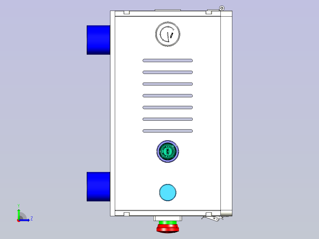 扣锁式钣金电控箱设计左视图