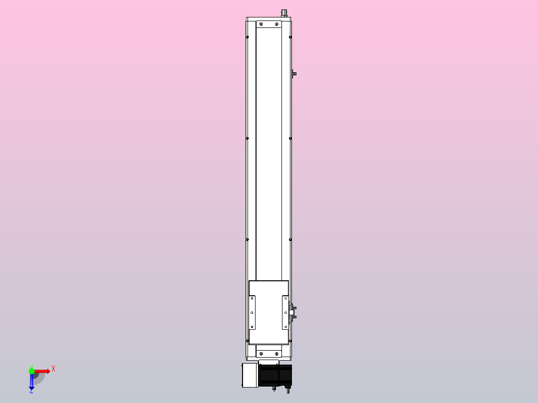 SCM14-700-LU滚珠花健、支撑座、滚珠丝杠、交叉导轨、直线模组俯视图