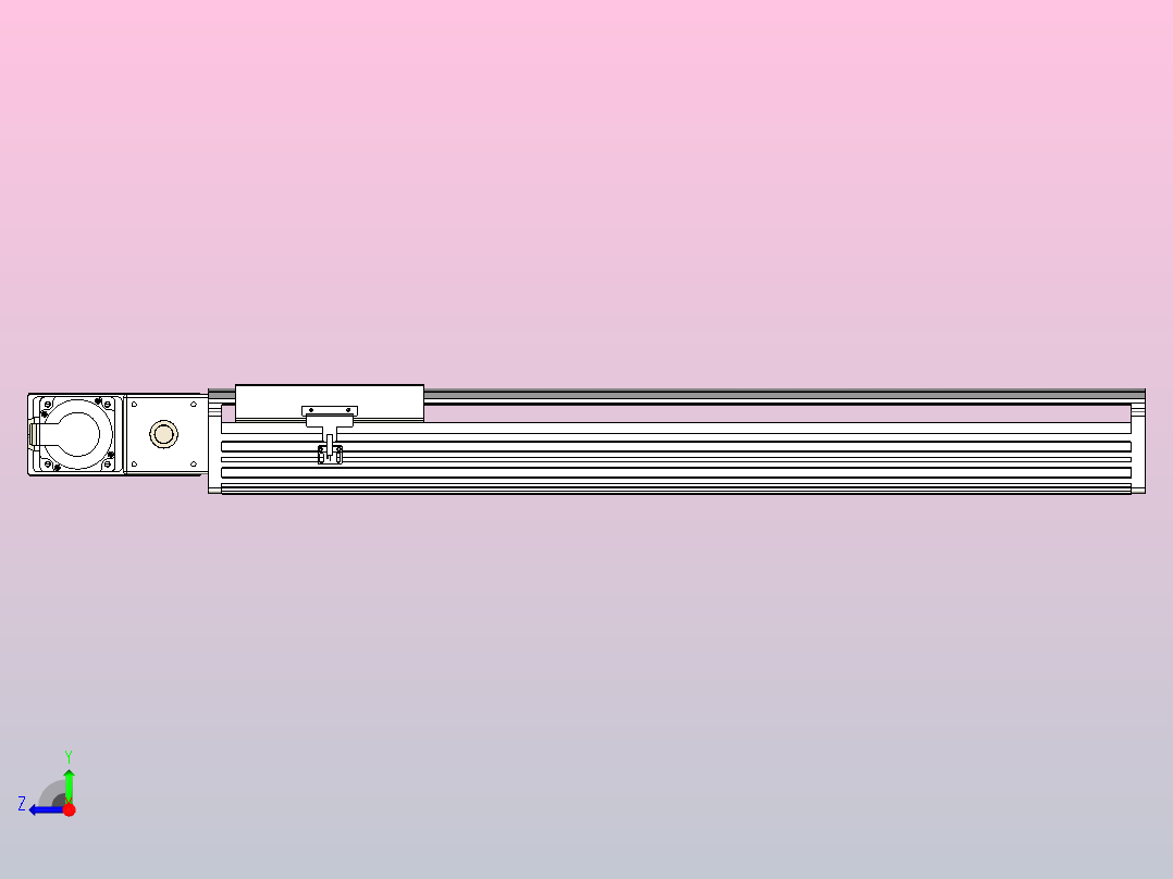 皮带直线轴半封闭可选导轨TPA-HNB-202D-140-L650-ML-C-P75-N3右视图