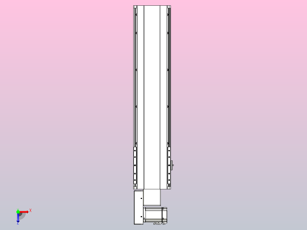 皮带直线轴半封闭可选导轨TPA-HNB-202D-140-L650-ML-C-P75-N3俯视图