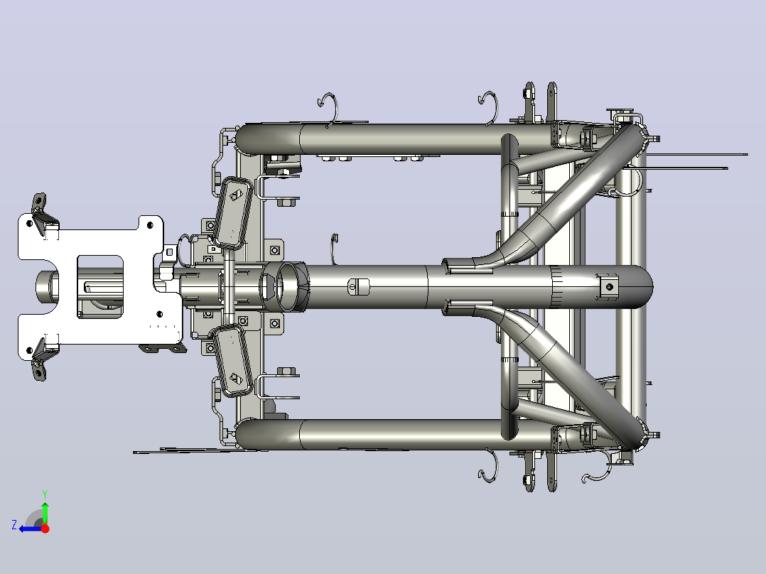电动车底盘框架右视图
