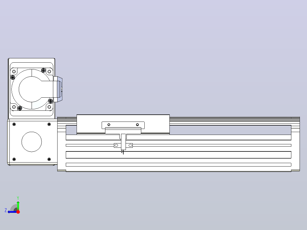 皮带直线轴半封闭可选导轨TPA-HNB-140D-120-L100-LU-Y-P40-N3右视图