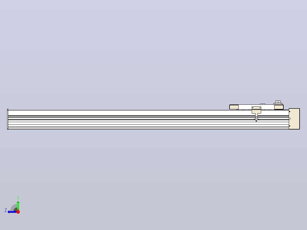 滚珠丝杠直线轴带导轨全封闭TPA-HCR-220D-3210C-L1200-MR-C-P1K-N3右视图
