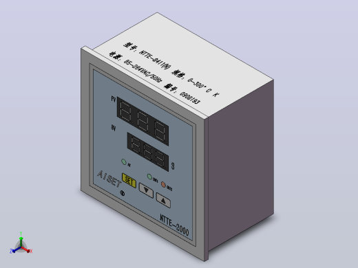 NTTE-2000亚泰温控表正等轴测缩略图