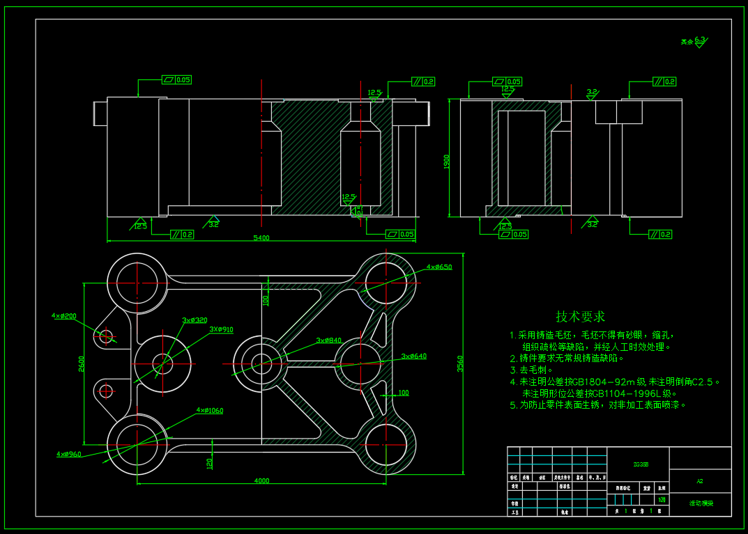 6000T四柱预紧机架通用液压机本体设计（CAD+说明书）
