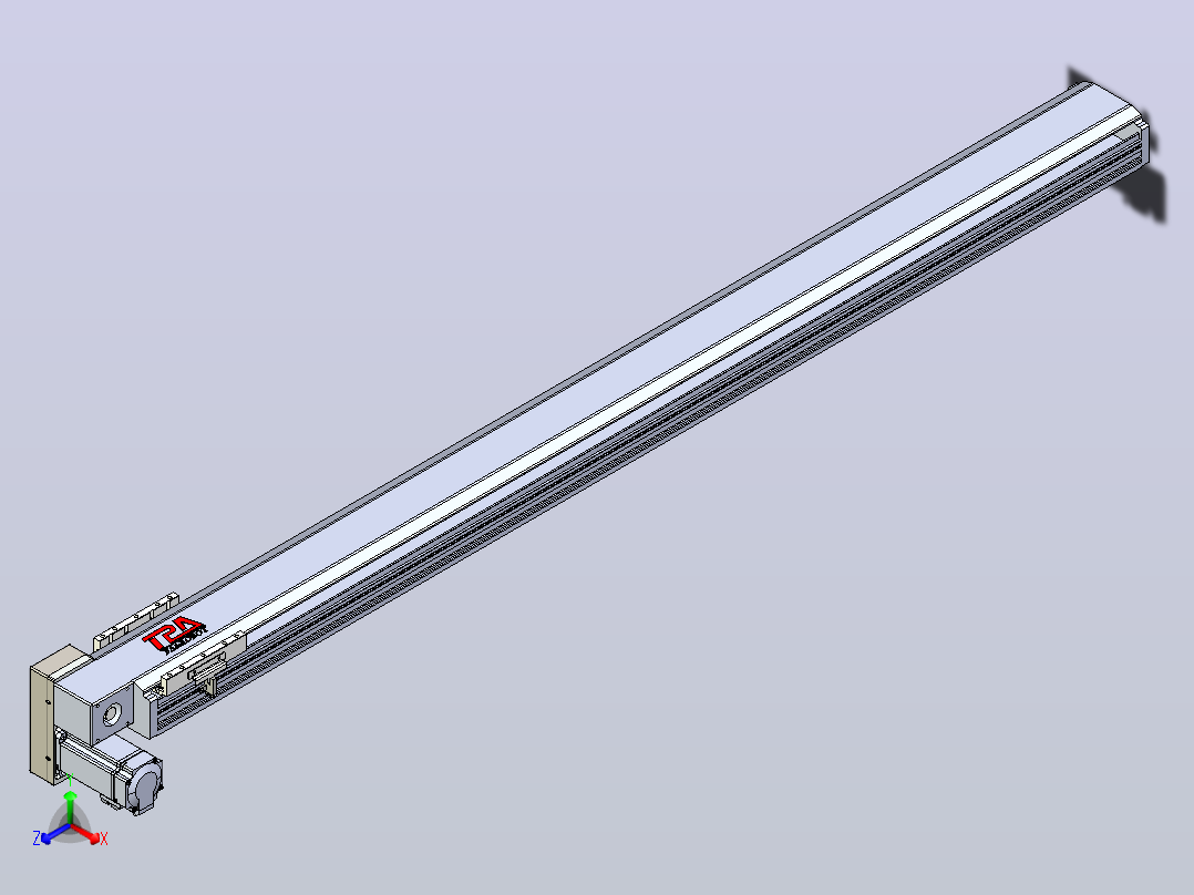 皮带直线轴半封闭可选导轨TPA-HNB-120D-110-L1400-LP-C-P40-N3主视图