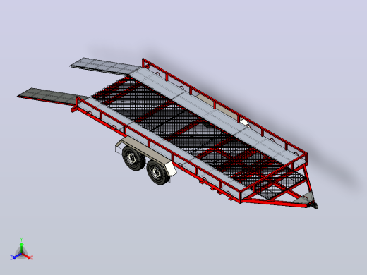 牵引拖车3D数模图纸 Solidworks设计 附IGS