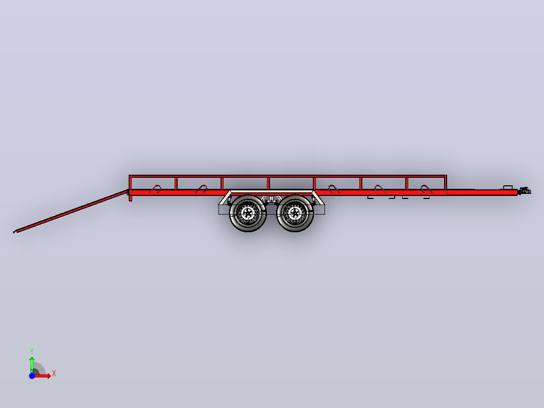 牵引拖车3D数模图纸 Solidworks设计 附IGS前视图