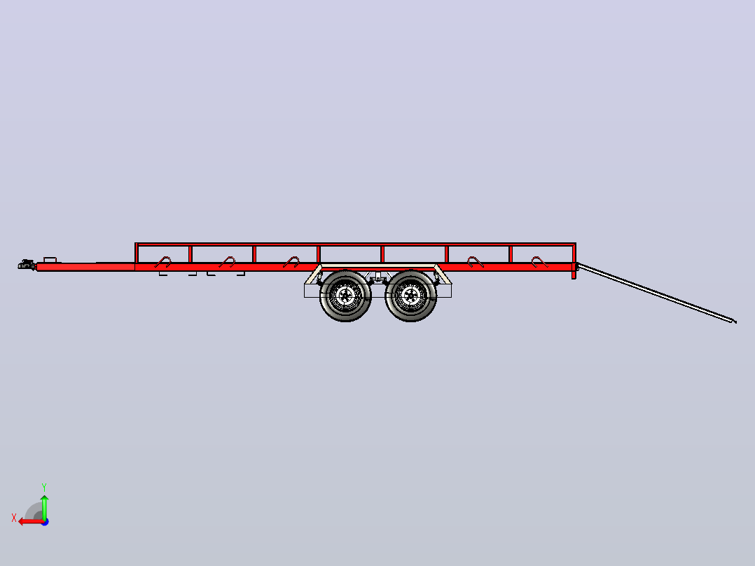 牵引拖车3D数模图纸 Solidworks设计 附IGS后视图