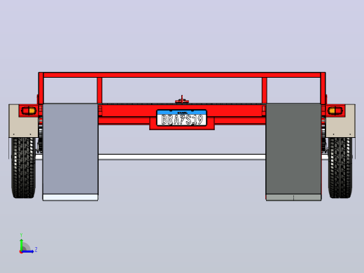 牵引拖车3D数模图纸 Solidworks设计 附IGS左视缩略图