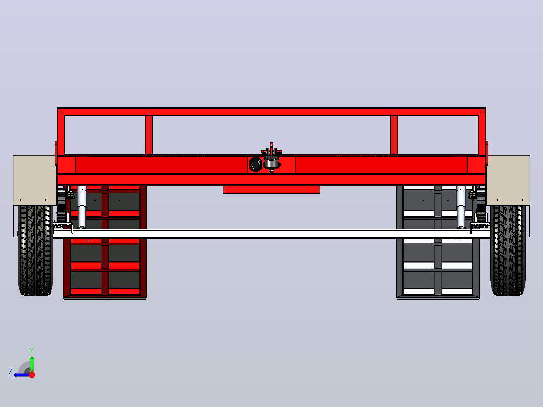 牵引拖车3D数模图纸 Solidworks设计 附IGS右视图