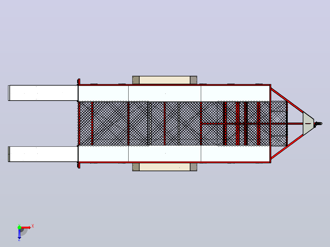 牵引拖车3D数模图纸 Solidworks设计 附IGS俯视图