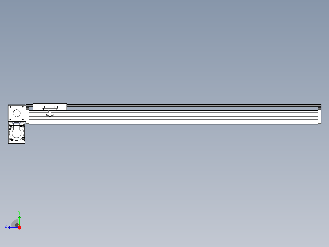 皮带直线轴半封闭可选导轨TPA-HNB-140D-120-L900-LP-C-P40-N3右视图