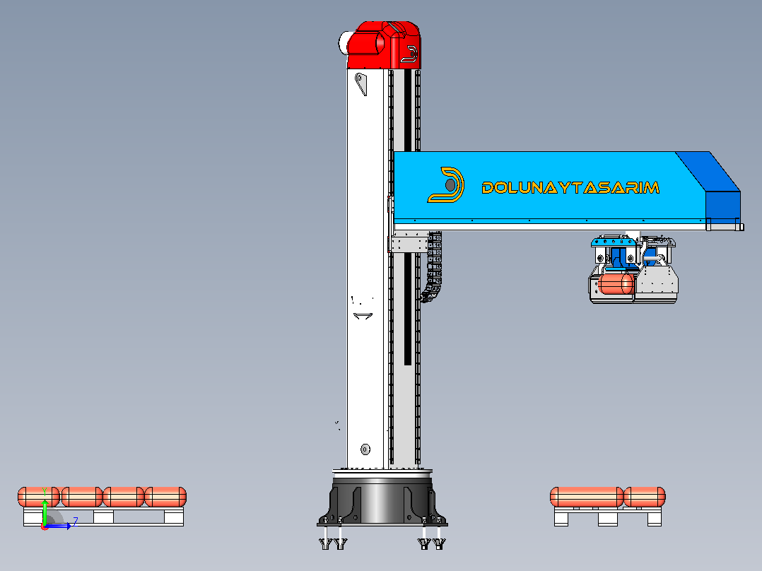 码垛机器人3D图纸 Solidworks设计左视图