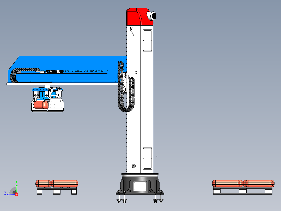 码垛机器人3D图纸 Solidworks设计右视图