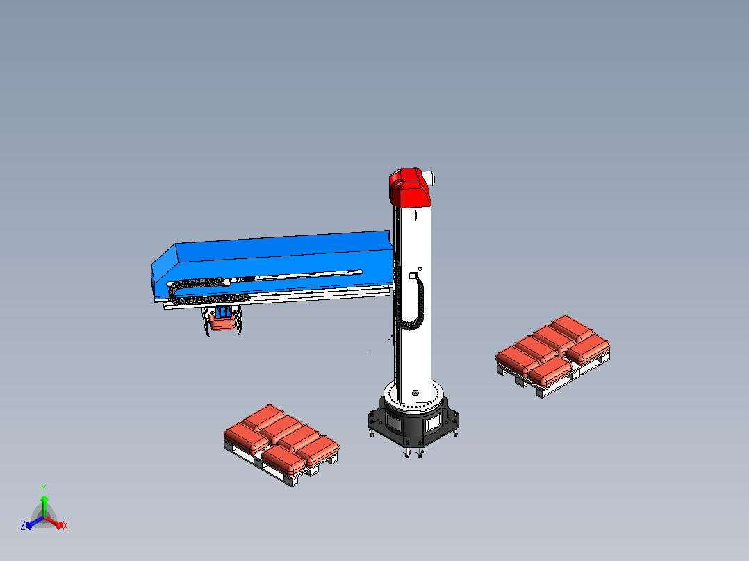 码垛机器人3D图纸 Solidworks设计正等轴测图